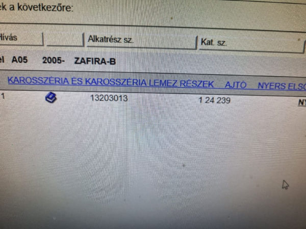 Opel Zafira B bal első ajtó