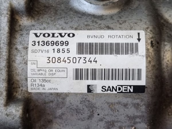 VOLVO S60 II Klímakompresszor (Motorkód: D4162T)